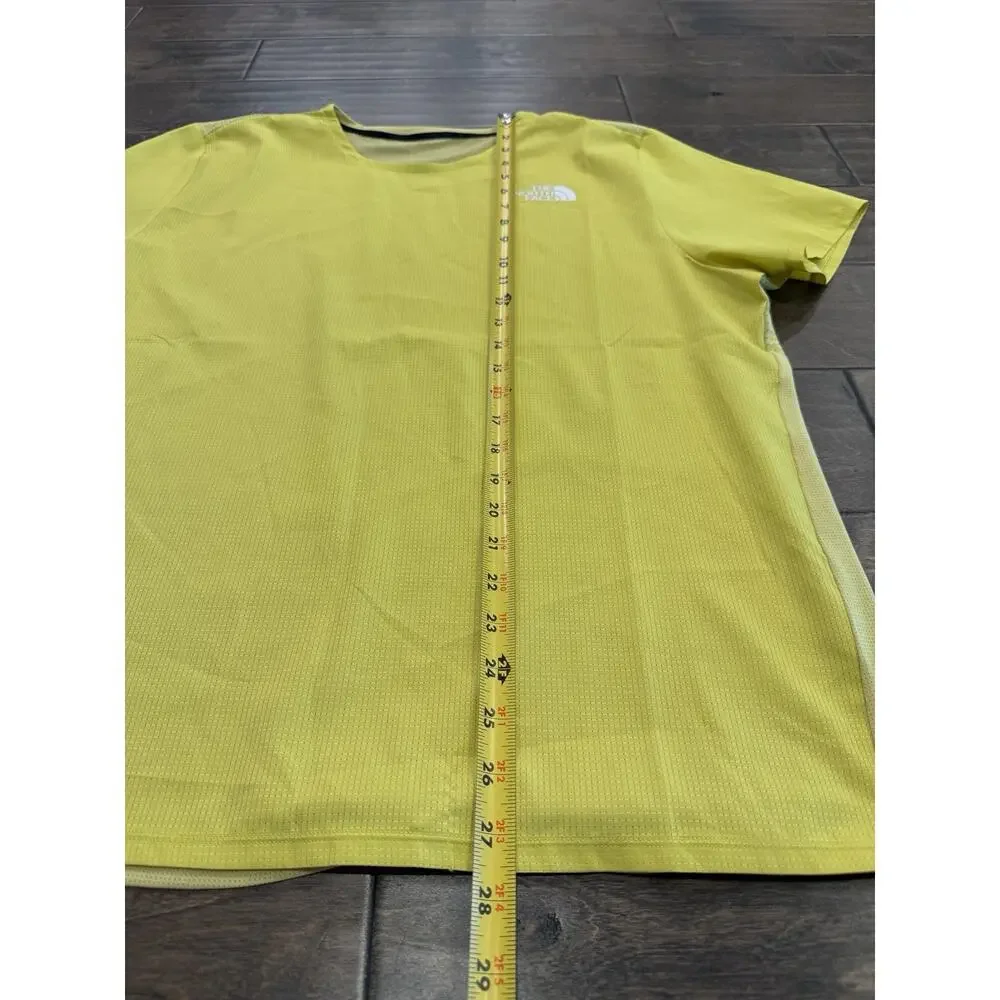 The North Face Mens Yellow Flex Short-Sleeve Running Training T-Shirt Size L